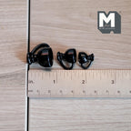 Miniature Pedestal Mug Set 1:12 Scale Dollhouse Footed Mugs Set of 3 (black) (metal)  - A057