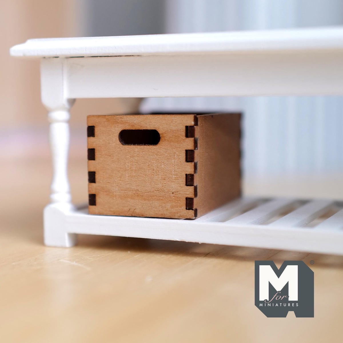 Miniature Wooden Storage Crate 1:12 Scale Dollhouse Decoration Milk Crate 1-1/8 inch tall (wood) - J031