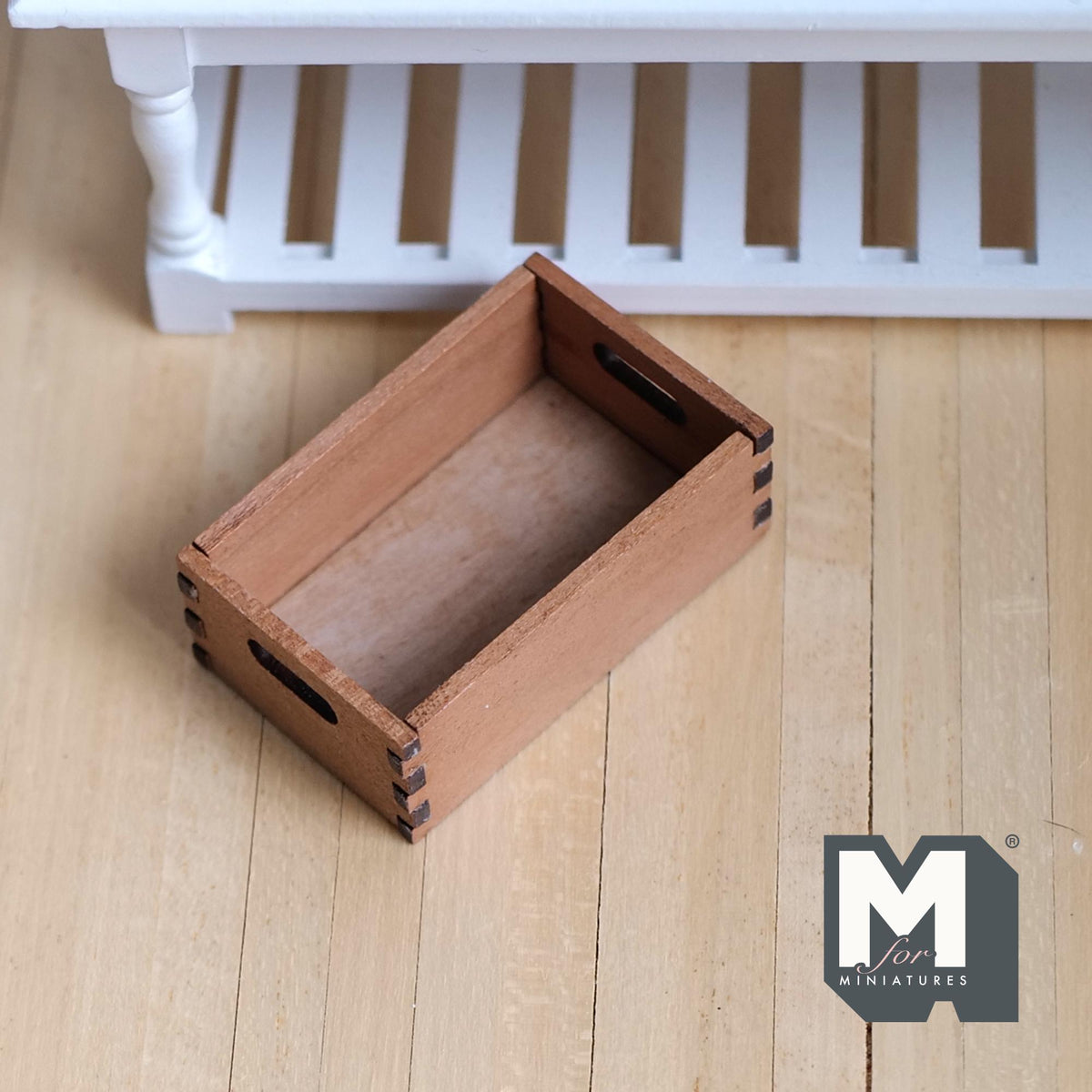 Miniature Wooden Storage Crate 1:12 Scale Dollhouse Decoration Milk Crate 3/4 inch tall (wood) - J031