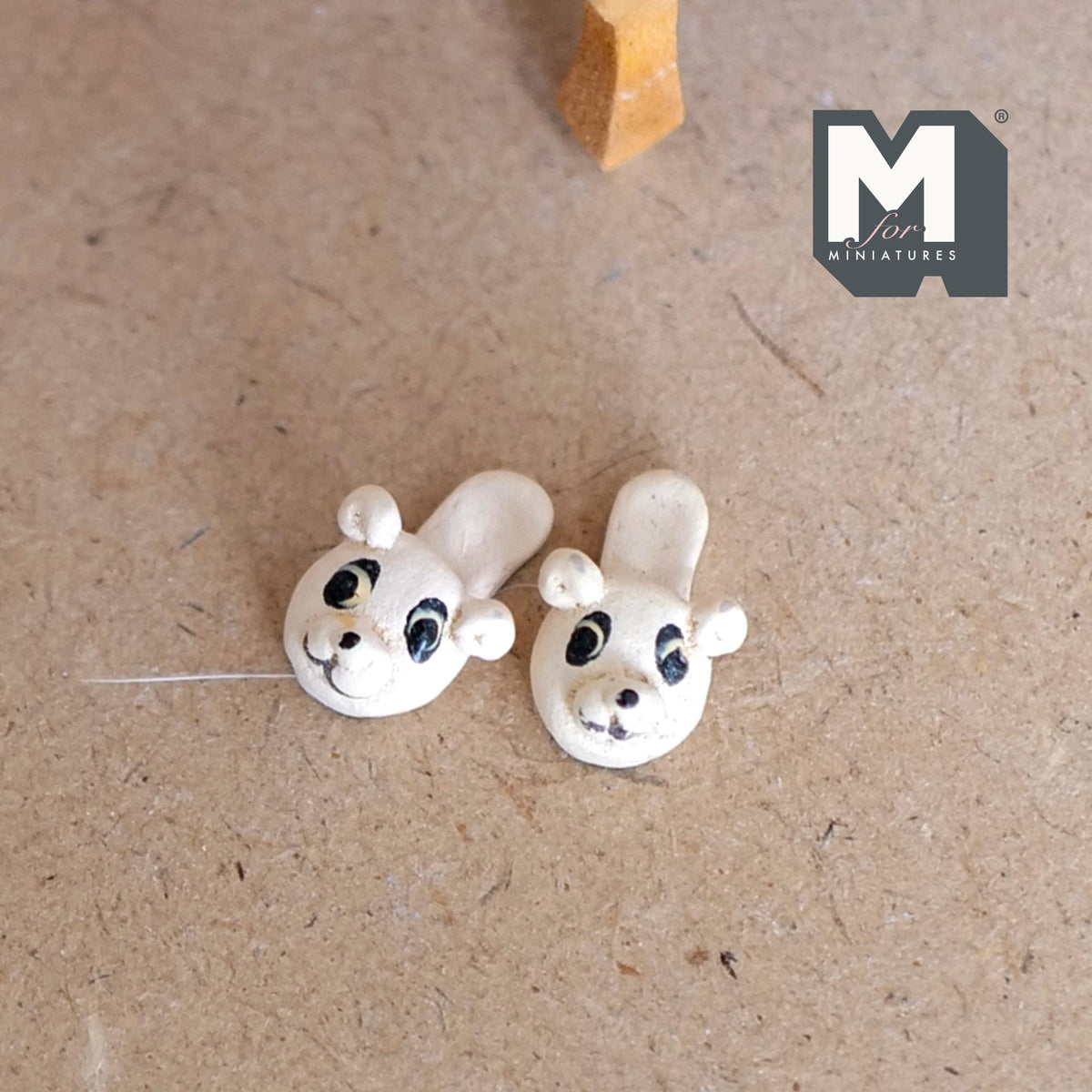 Miniature Bear Face Sandals 1:12 Scale Mini Shoes Tiny Sandals 11/16 inch long (resin) - G075