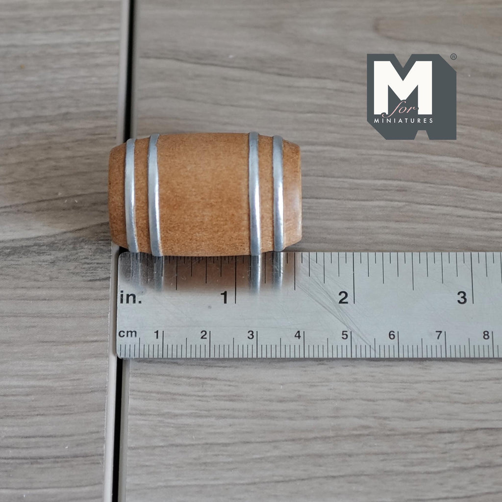 Miniature Small Wine Barrel 1:12 Scale Dollhouse Decor Wooden Barrel 1-5/8 inch tall - H016