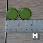 Miniature Flat Plates 1:12 Scale Dollhouse Tableware Large Size Serving Plates Set of 2 , 1 inch dia. (green) (metal) - A043