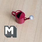 Miniature Metal Watering Can – 1:12 Scale Dollhouse Fairy Garden Accessory Watering Pot Vessel (red) - F104