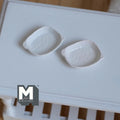 Miniature Irregular Shaped Food Bowls Set of 2, 1:12 Scale Dollhouse Kitchen Decor Tableware 7/8 inch long (white) (metal) (style e) - A043