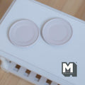 Miniature Dining Plates Dollhouse Tableware Serving Plates Set of 2 , 1-1/8 inch dia. (beige)  (Metal)- A041