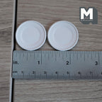 Miniature Dining Plates Dollhouse Tableware Serving Plates Set of 2 , 1-1/8 inch dia. (beige)  (Metal)- A041