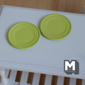 Miniature Dining Plates Dollhouse Tableware Serving Plates Set of 2 , 1-1/8 inch dia. (green)   (Metal)-- A041