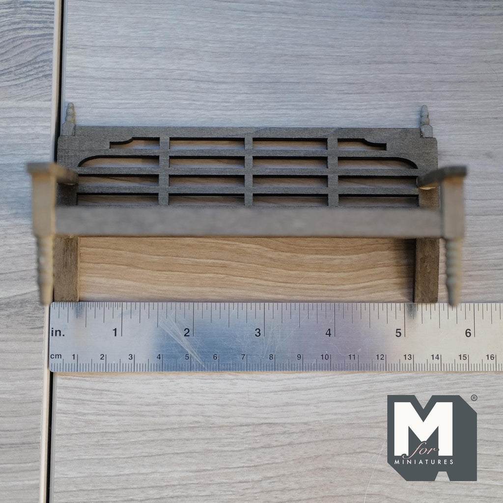 Miniature Garden Bench 1:12 Scale Dollhouse Fairy Garden Slatted Bench Outdoor Chair 5-7/16 inch long (brown) - K017