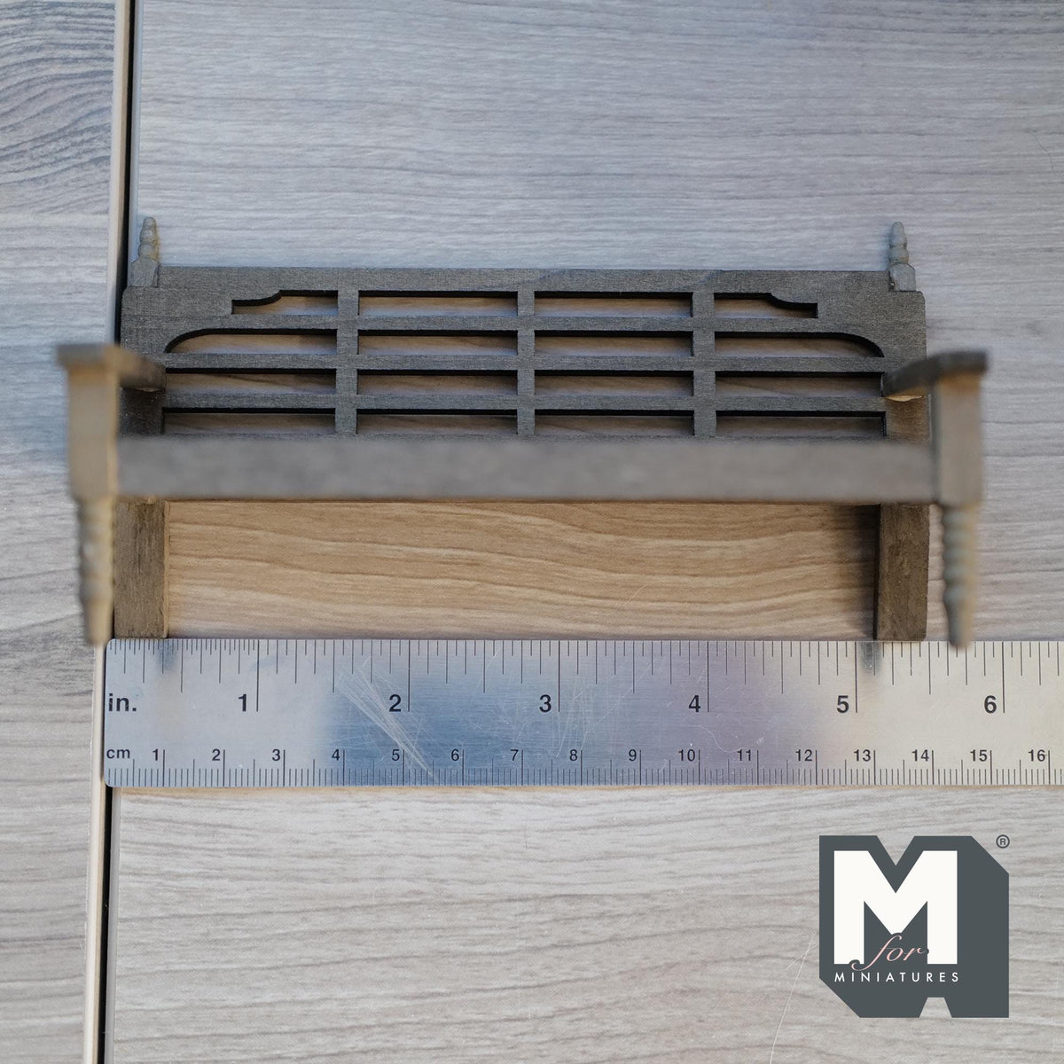 Miniature Garden Bench 1:12 Scale Dollhouse Fairy Garden Slatted Bench Outdoor Chair 5-7/16 inch long (brown) - K017