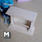 1:12 Scale Miniature Dollhouse Unpainted Wood Fireplace with Turned Columns, 3-7/16 inch tall