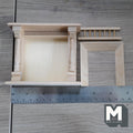 1:12 Scale Miniature Dollhouse Unpainted Wood Fireplace with Turned Columns, 3-7/16 inch tall