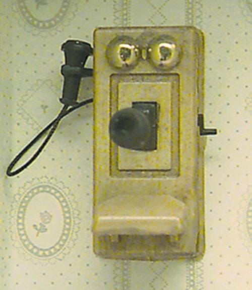 1:12 Scale Miniature Magneto Wall Telephone Kit, 1-1/2 inch high, DIY Dollhouse Supply