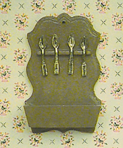 Miniature DIY Kit Spoon Rack 1:12 Scale Dollhouse Kitchen Flatware Decor Kit 1-5/8 inch tall (self assemble and paint) from Chrysnbon - C017