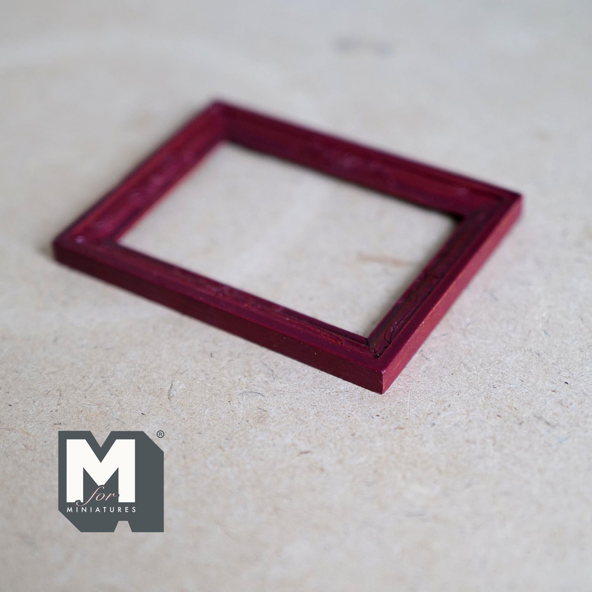 Miniature Picture Frame 1:12 Scale Dollhouse Decor Wood Frame 3-1/4 inch wide (red) - F053