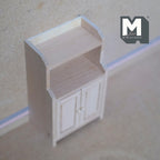 Dollhouse Kitchen Hutch 1:12 Scale Cupboard Cabinet Unpainted Pantry Cabinet Kitchen Cabinet 4-9/16 inch tall -I018