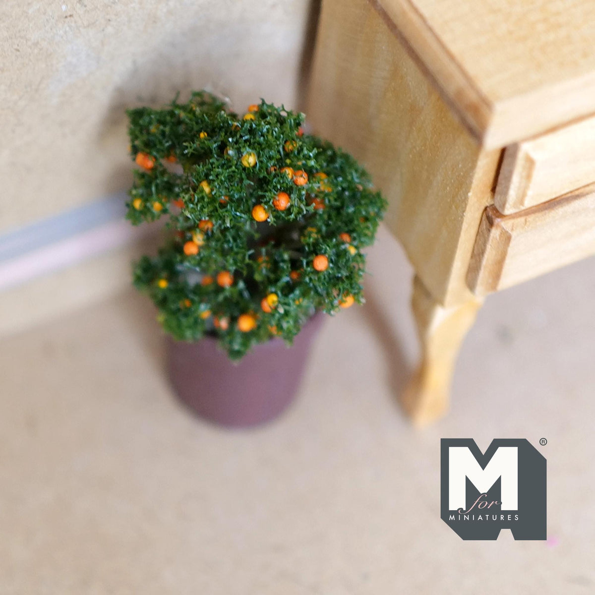 Miniature Fruit Tree 1:12 Scale Dollhouse Fairy Garden Greenery Potted Tree 2-5/16 inch tall - B077