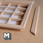 1:12 Scale Miniature Window with Acrylic Pane and Back Trim, Unfinished, Requires Installation, 5-5/16 inch tall