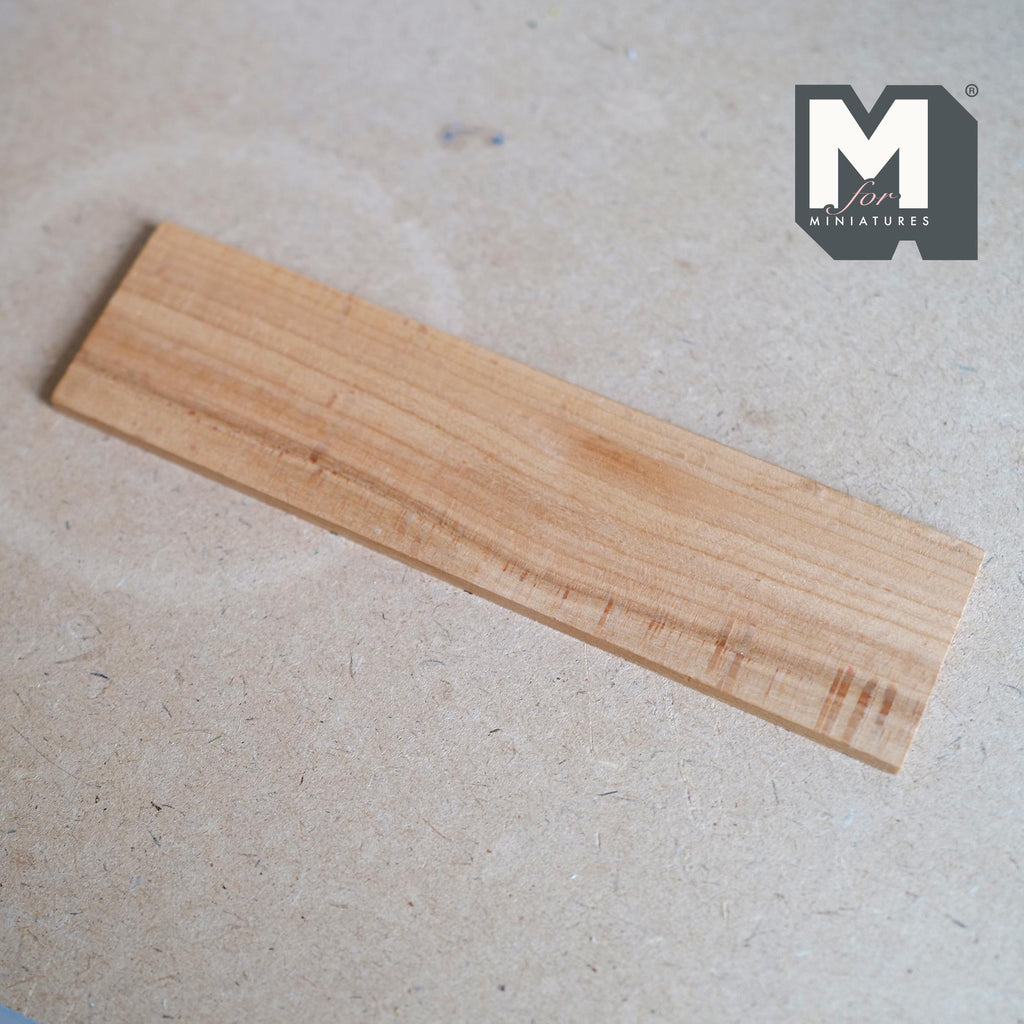 Miniature Stained Wood Strip for Dollhouse Flooring and Shelving, 6-9/16 inch long (beige)