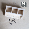 Dollhouse Entryway Wall Shelf with Cubbies and Hooks Unpainted 1:12 Scale Miniature Wood Shelf 3-1/8 inch wide - I033