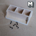 Dollhouse Entryway Wall Shelf with Cubbies and Hooks Unpainted 1:12 Scale Miniature Wood Shelf 3-1/8 inch wide - I033
