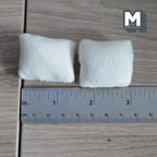 Miniature Cushion Set of 2 , 1:12 Scale Dollhouse Decor 1-9/6 inch wide (cream) - D011
