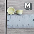 1:12 miniature ceramic coffee mug with handle tea cup 2 sets 4 pcs total (Yellow)- A076