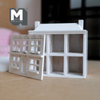Dollhouse Miniature 1:144 Scale White House in a House Georgian Hobby House 2-5/8 inch tall (wood) - C023