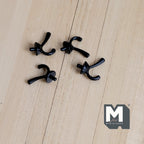 1:12 Scale Miniature Dollhouse Wall Hooks, Set of 4, 9/16 inch tall (black)