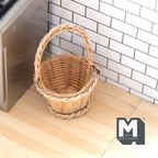 Miniature Harvest Basket 1:12 Scale Fairy Garden Woven Basket 2-5/8 inch tall - D053
