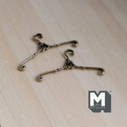 Miniature Hangers Set 1:12 Scale Dollhouse Supplies Clothes Hanger 1-9/16 inch wide  (bronze) - G059