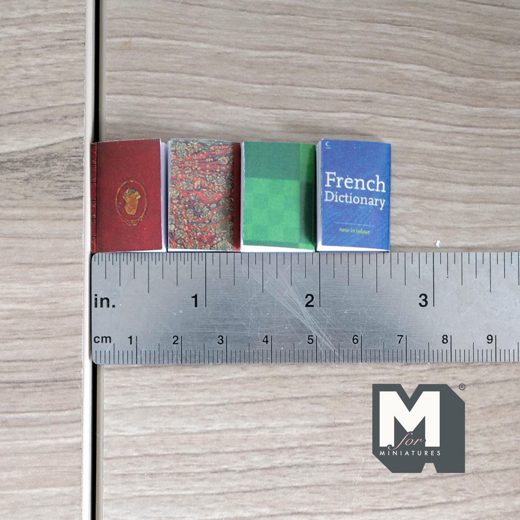Miniature Study Books with Empty Pages 1:12 Scale Dollhouse Decor Learning Book Covers (no content) - C035