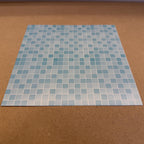 1:12 Scale Embossed Square Mosaic Tile Sheet, 8-1/4 inch square, DIY Dollhouse Supply (not self-adhesive) (blue)