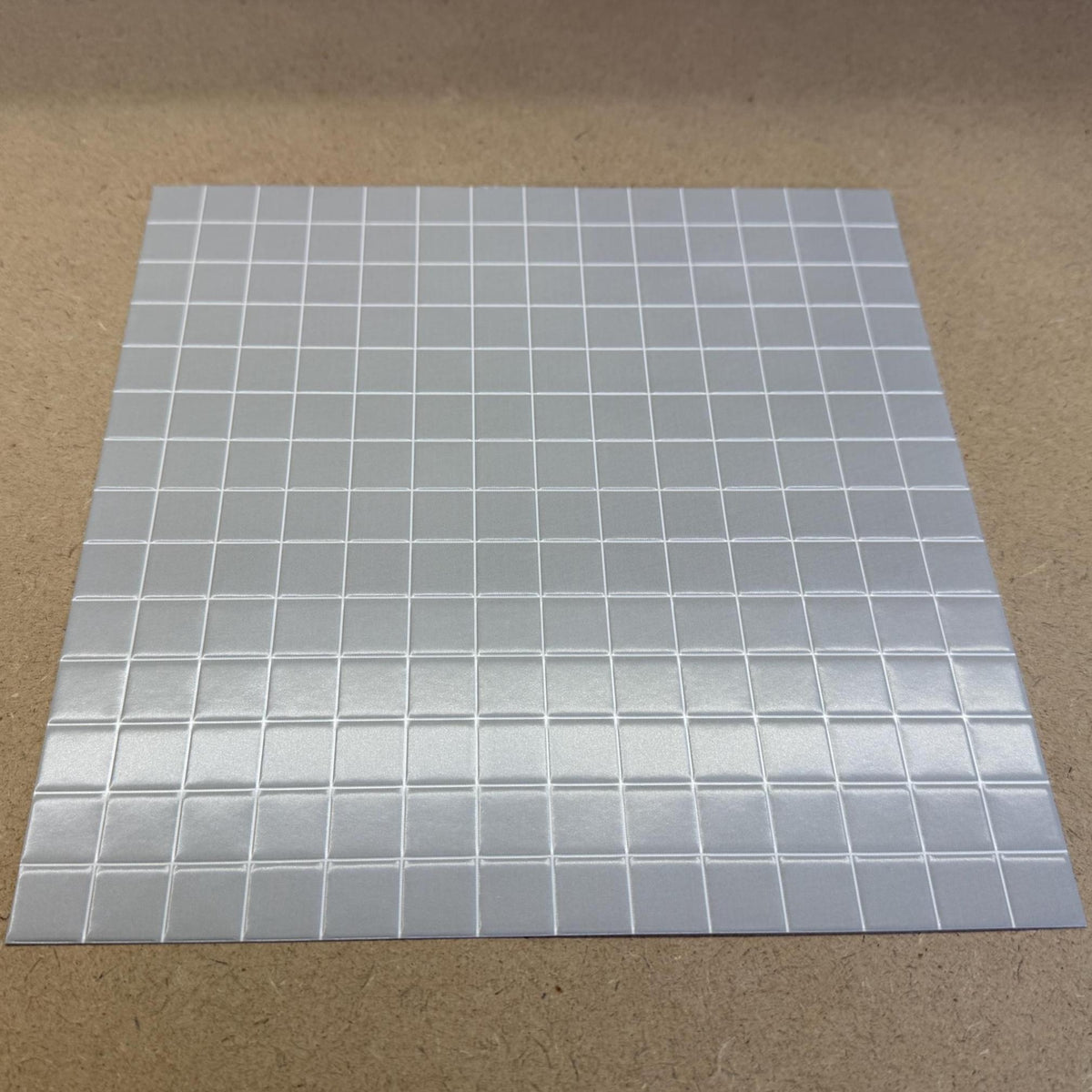 1:12 Scale Embossed Square Mosaic Tile Sheet, 8-1/4 inch square, DIY Dollhouse Supply (not self-adhesive) (gray)