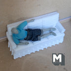 Miniature 3 Seater Couch 1:12 Scale Dollhouse Furniture Trip Cushion Sofa 6-11/16 inch long - K031