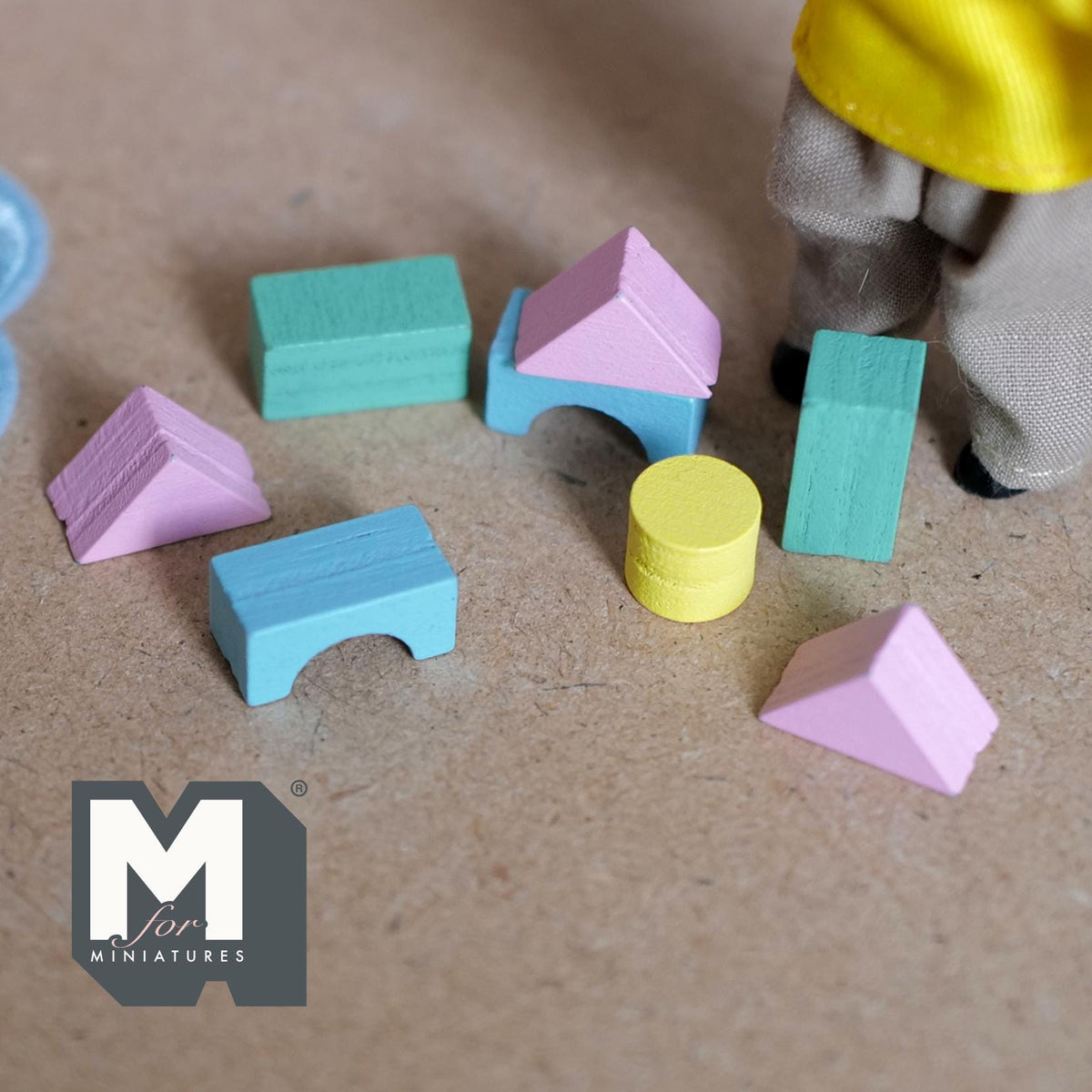 Miniature Building Blocks 1:12 Scale Dollhouse Nursery Room Geometric Blocks Decor Set of 8 (wood) - G038