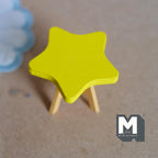 1:12 Scale Miniature Star Table Kit for Nursery or Playroom, 1-5/16 inch tall, Self-assemble DIY Dollhouse Supply (yellow and orange)