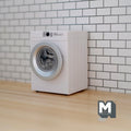 Miniature Washing Machine with Powered Rotating Drum 1:12 Scale Dollhouse Appliance (non functional) (white) - K045