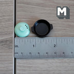 Miniature Cooking Pot 1:12 Scale Dollhouse Supplies Kitchen Metal Pot and Lid (mint green)- E045