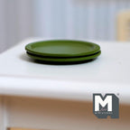 Miniature Flat Plates 1:12 Scale Dollhouse Tableware Large Size Serving Plates Set of 2 , 1 inch dia. (green) (metal) - A043