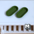 Miniature Oval Plates 1:12 Scale Dollhouse Tableware Oblong Plates Set of 2 , 1-1/4 inch long (green) (metal) - A043