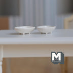 Miniature Irregular Shaped Food Bowls Set of 2, 1:12 Scale Dollhouse Kitchen Decor Tableware 13/16 inch long (white)(style f) (Metal)-- A043