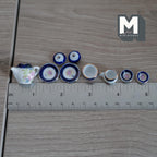 Dollhouse Ceramic Tea Pot Set 1:12 Scale Miniature Flower Themed Tea pot and Cups Set of 7 (dark blue) - A062