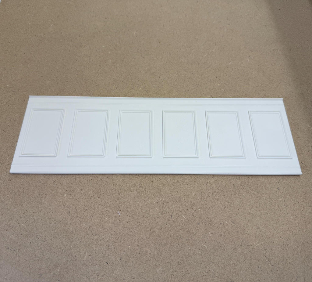 1:12 Scale Miniature Dollhouse Raised Rectangle Wainscot Panel, 9-13/16 inch long (white)