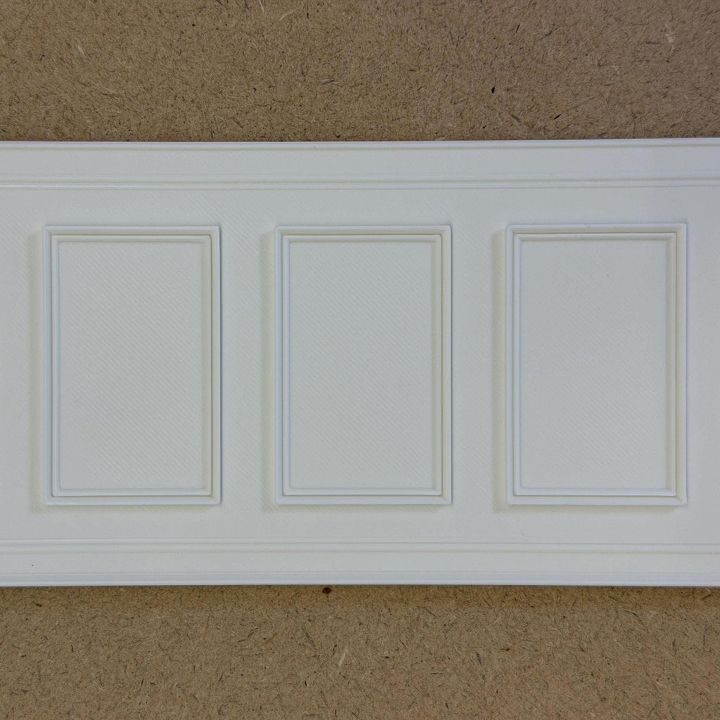 1:12 Scale Miniature Dollhouse Raised Rectangle Wainscot Panel, 9-13/16 inch long (white)
