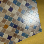 1:12 Scale Embossed Moroccan Arabesque Tile Sheet, 8-1/4 inch square, DIY Dollhouse Supply (not self-adhesive)