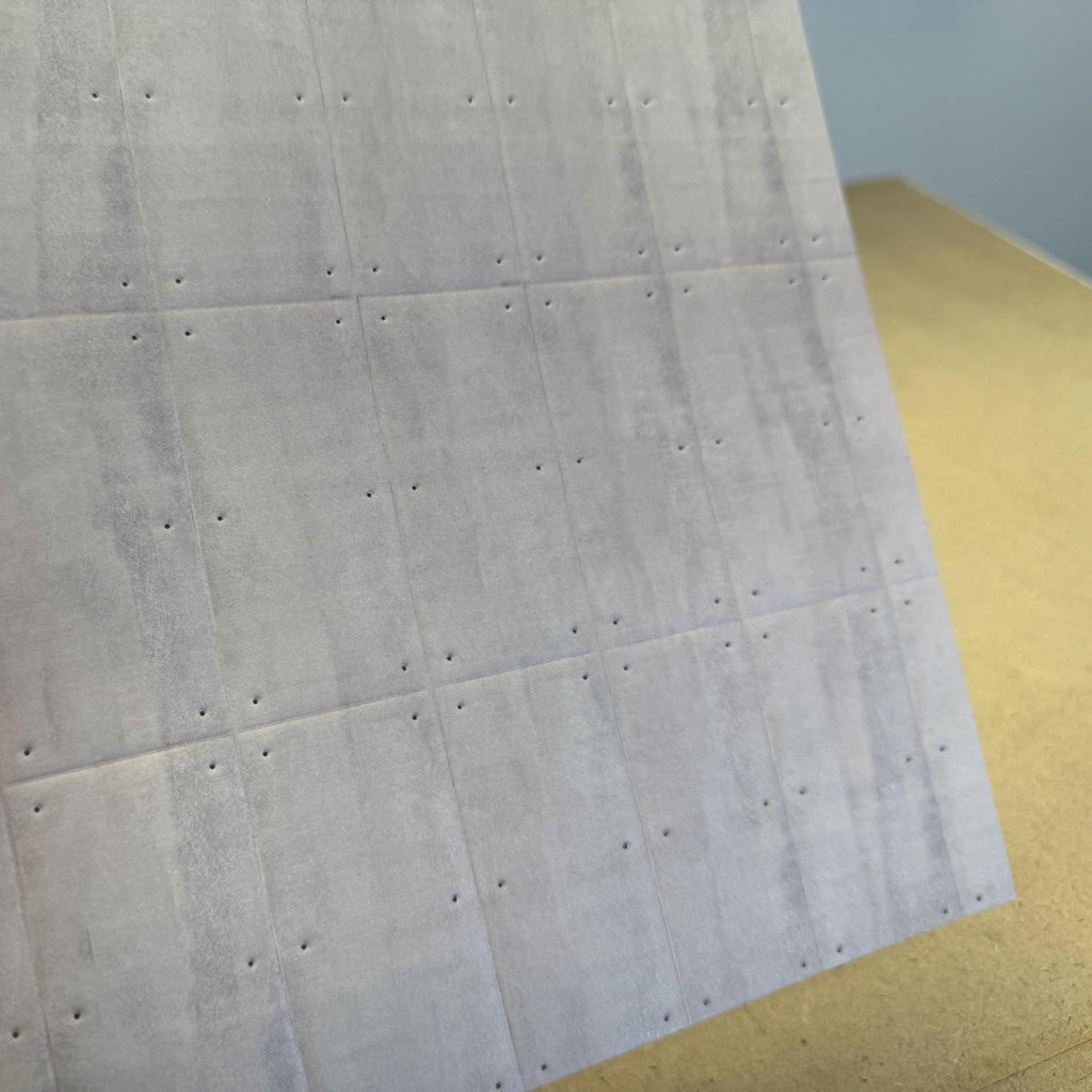 1:12 Scale Miniature Embossed Concrete Panel Wall Sheet, 8-1/4 x 8-1/4 inch, DIY Dollhouse Supply (not self-adhesive)