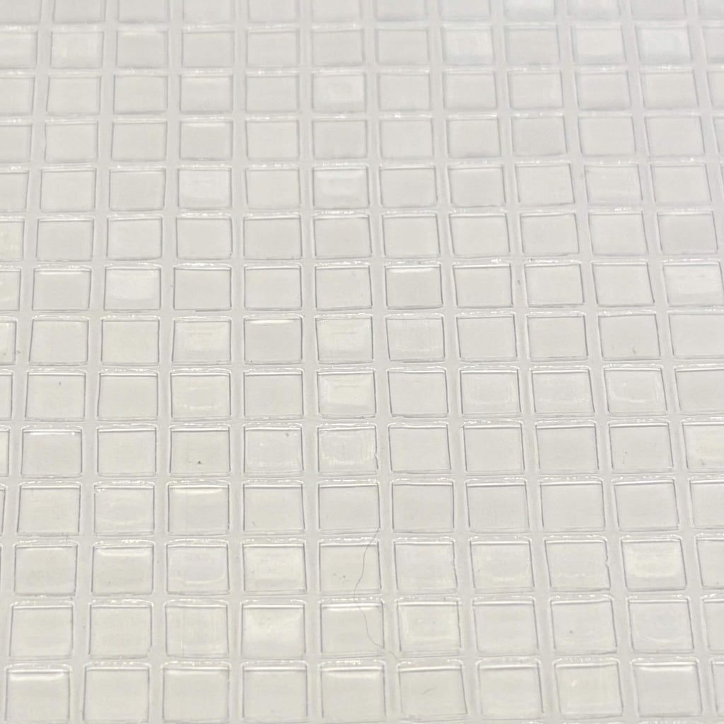 1:12 Scale Miniature Embossed Window Film Set of 2, Clear Textured Glass Block Style, Cut to Size, 8-1/4 inch long, Dollhouse Craft Supply