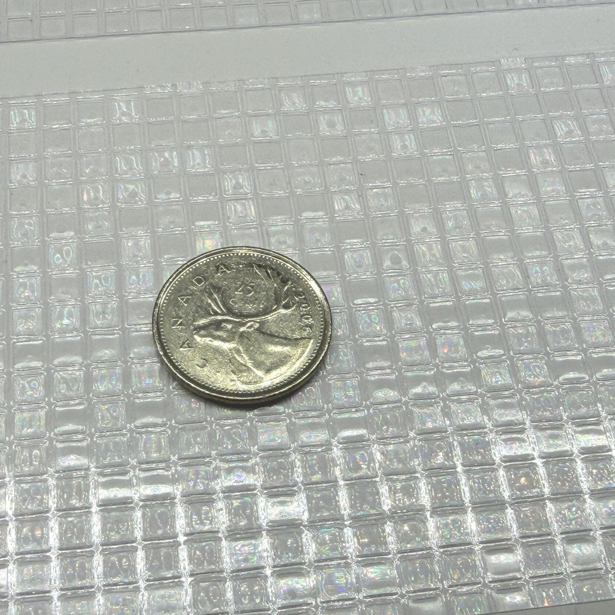 1:12 Scale Miniature Embossed Window Film Set of 2, Clear Textured Glass Block Style, Cut to Size, 8-1/4 inch long, Dollhouse Craft Supply