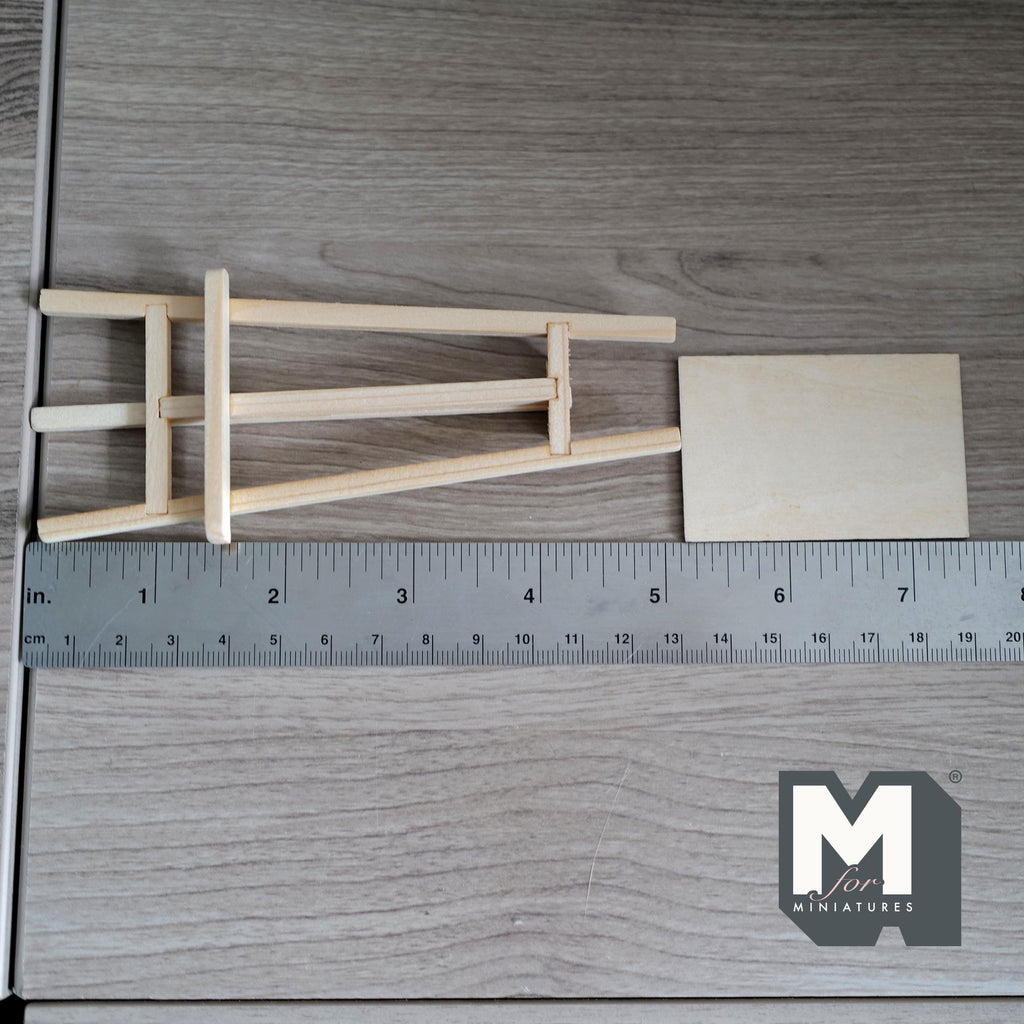 Miniature Canvas Easel Stand and Painting Board 1:12 Scale Unfinished Painting Easel Tripod Easel Drawing Stand - H015