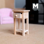 Miniature Nightstand Foyer Table with Drawer 1:12 Scale Dollhouse Decor Furniture Unpainted Table 2-1/2 inch tall (wood) - D024
